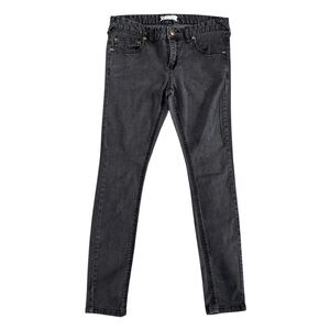 FP Free People Black Skinny Jeans mid rise size 30 rock minimalist #846